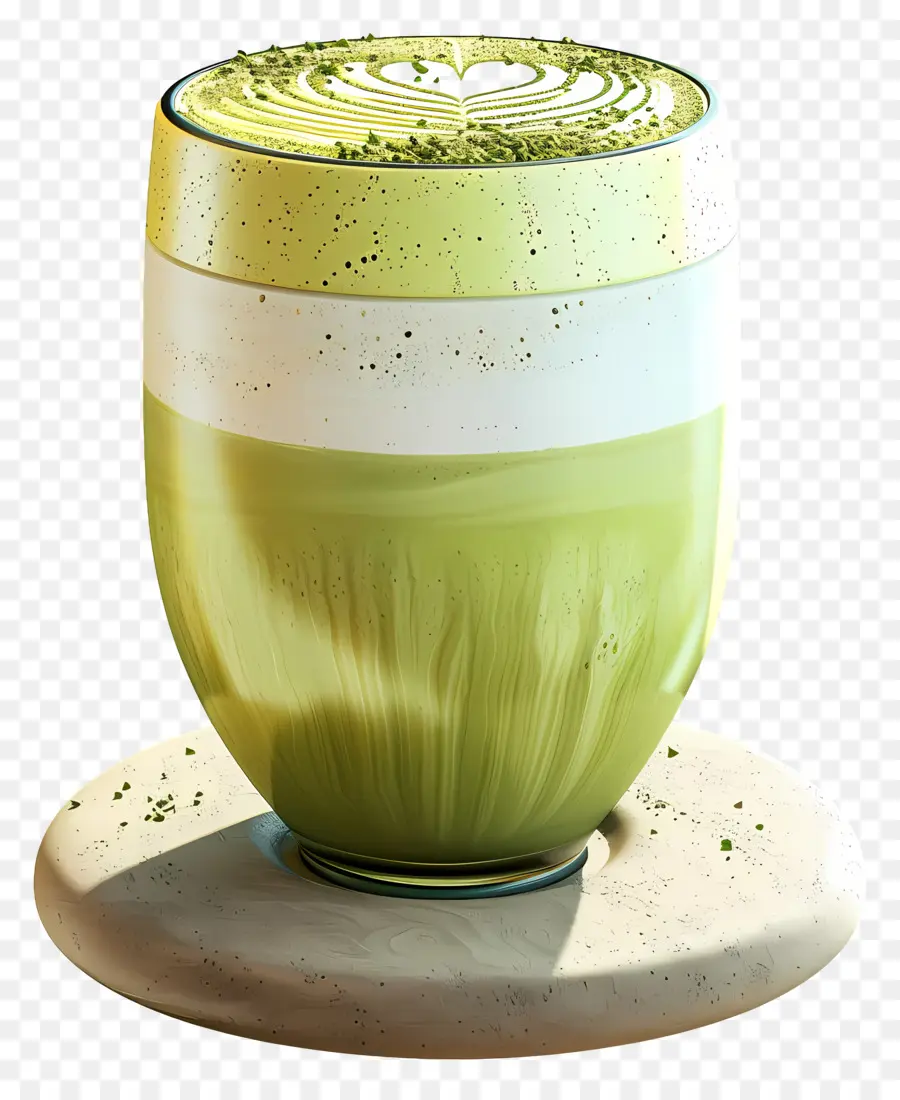 Cocokkan Latte，Matcha Latte Berlapis PNG