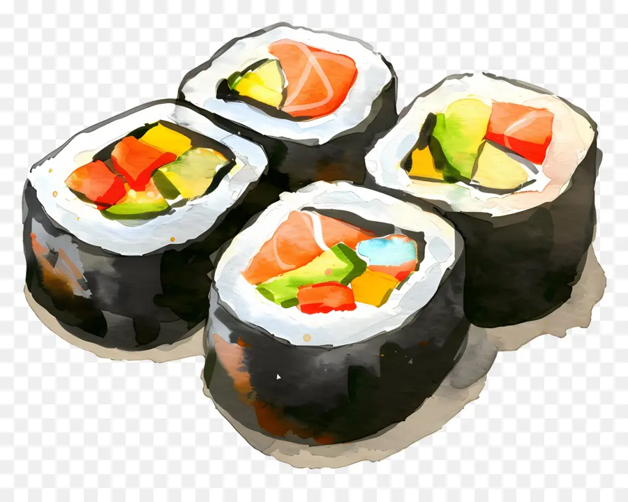 Sushi Gulung，Potongan Sushi PNG