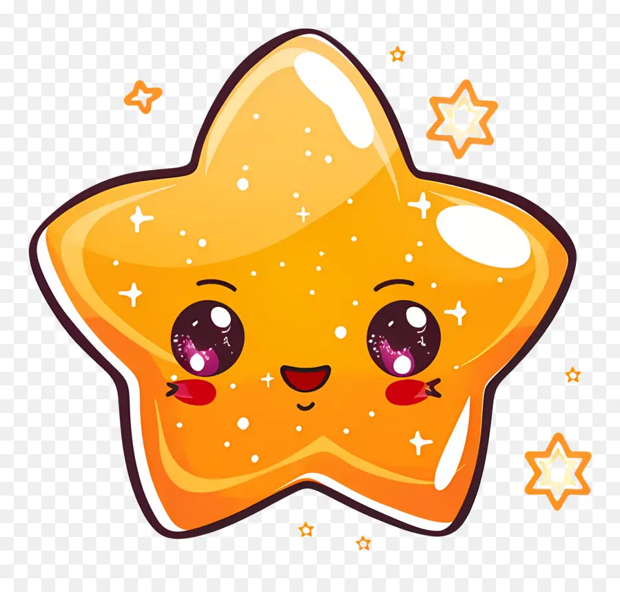 Bintang Kawaii，Bintang Kuning PNG