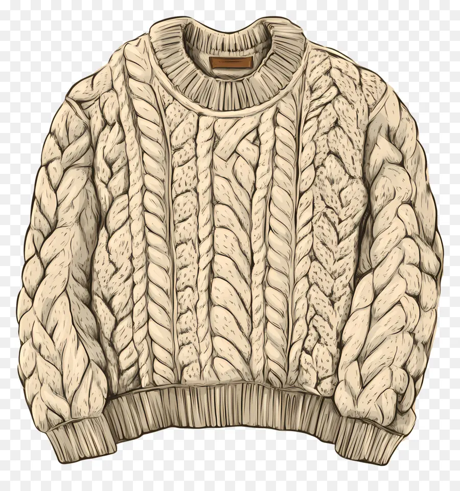 Sweater Tebal，Sweater Rajut Kabel PNG