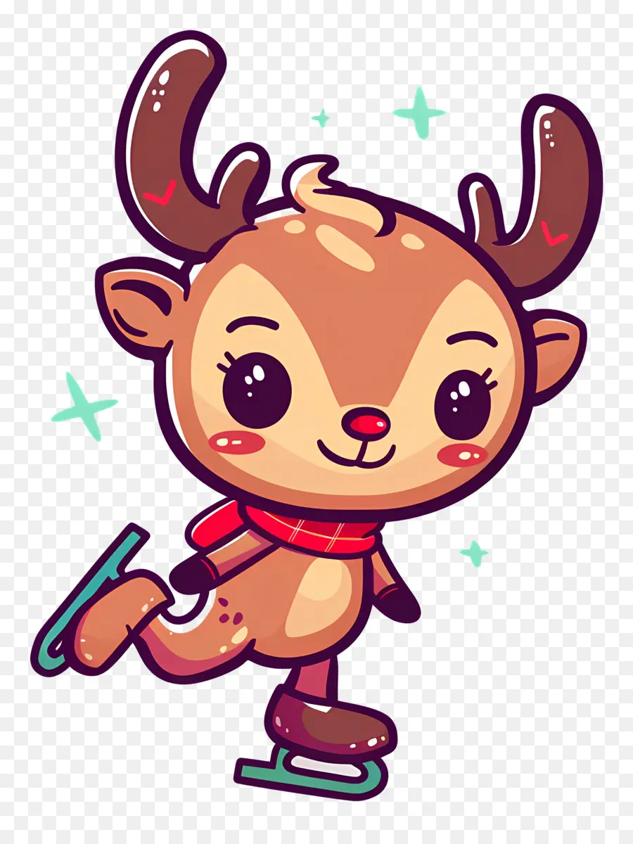 Rusa Natal，Rusa Skating Yang Lucu PNG