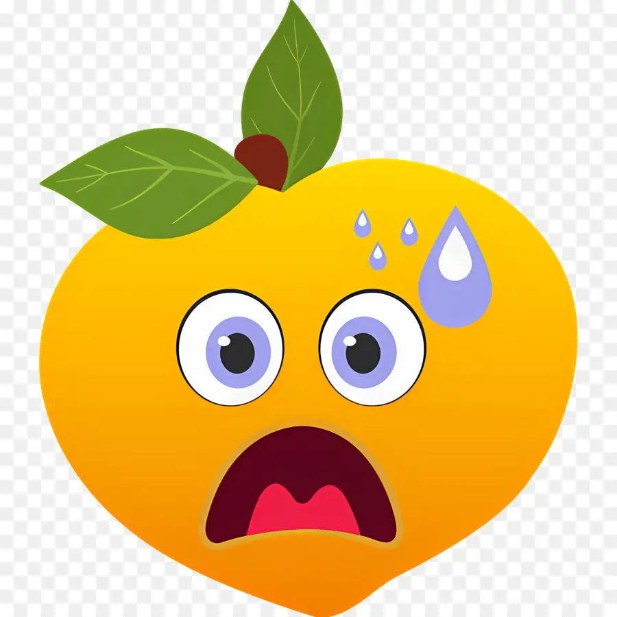 Emoji Buah Persik，Persik Yang Terkejut PNG