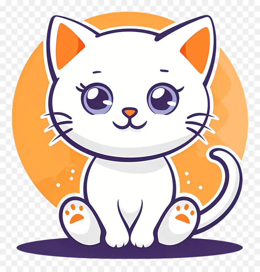 Kucing Kawaii，Kucing Putih PNG