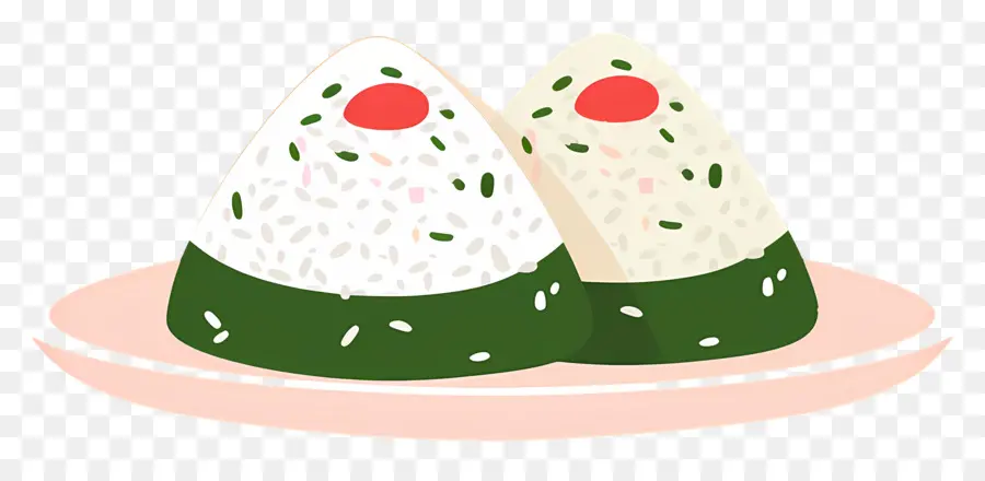 Umeboshi Onigiri，Bola Nasi Dengan Hiasan PNG