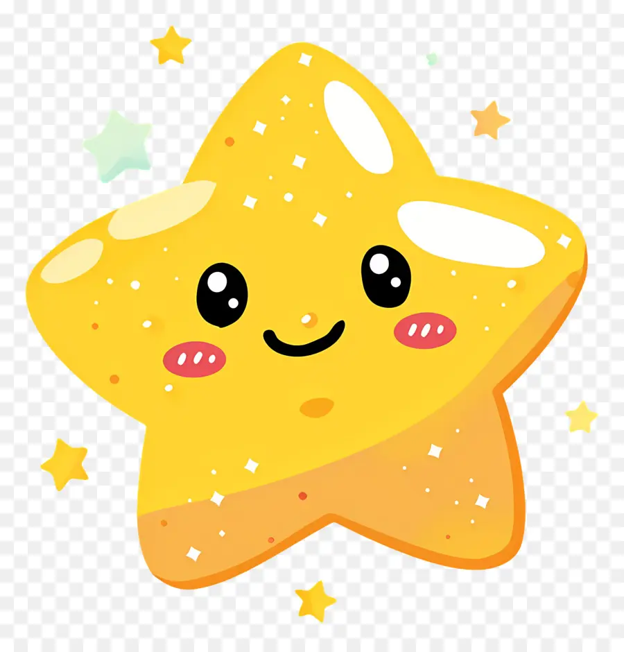 Bintang Kawaii，Bintang Kuning PNG