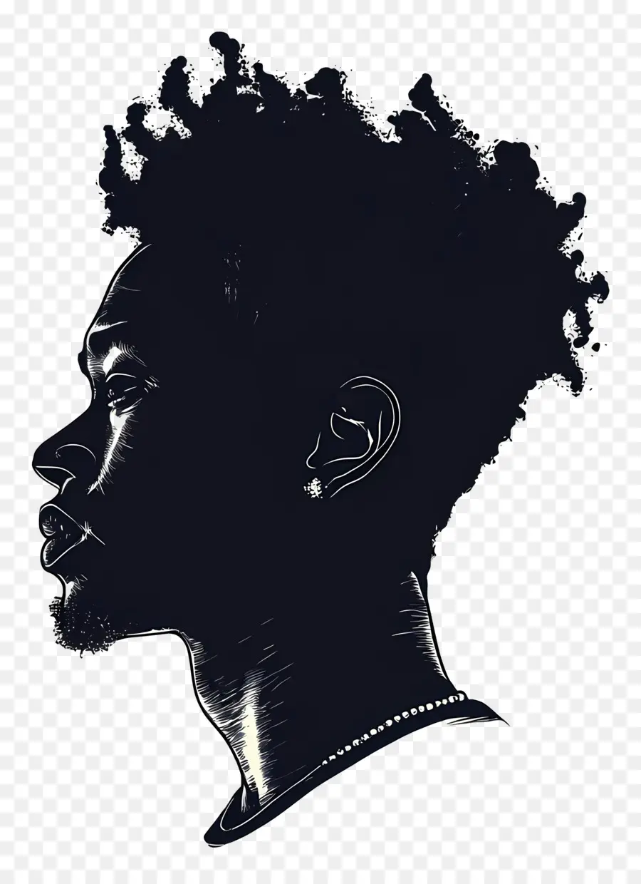 Siluet Kepala Manusia，Siluet Dengan Afro PNG