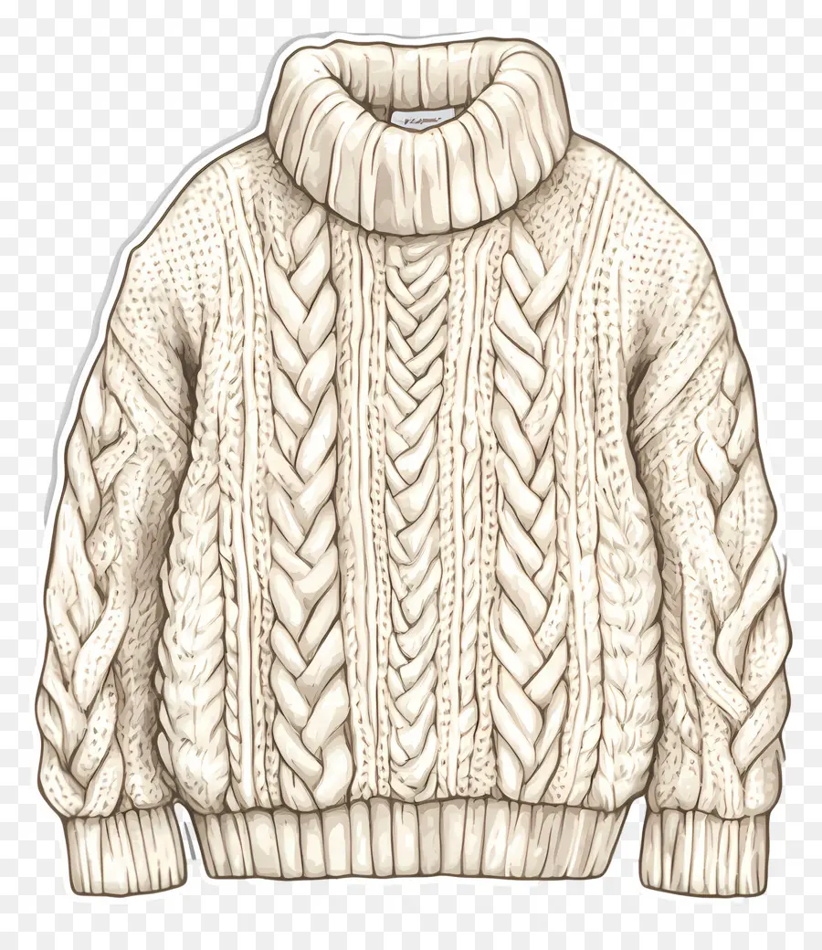 Sweater Tebal，Sweater Rajut Kabel PNG