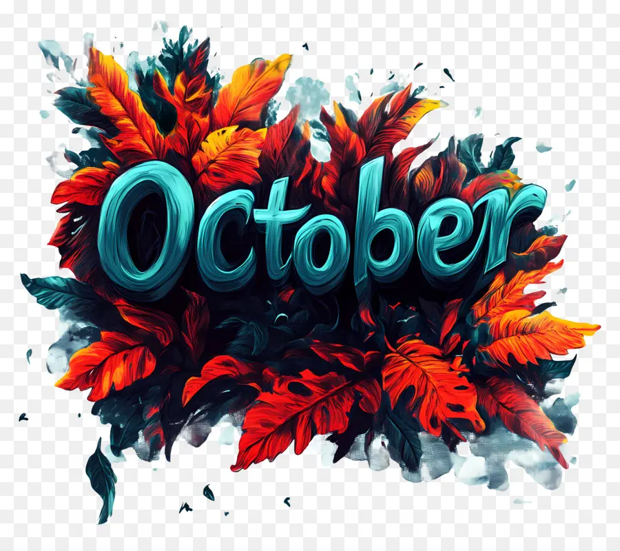 Oktober，Oktober Dengan Daun Jeruk PNG