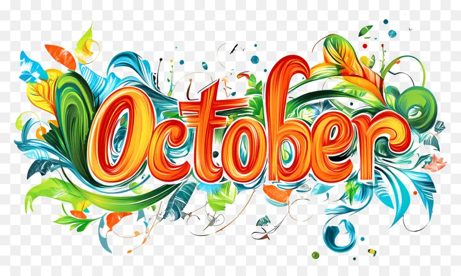 Oktober，Abstrak Oktober PNG