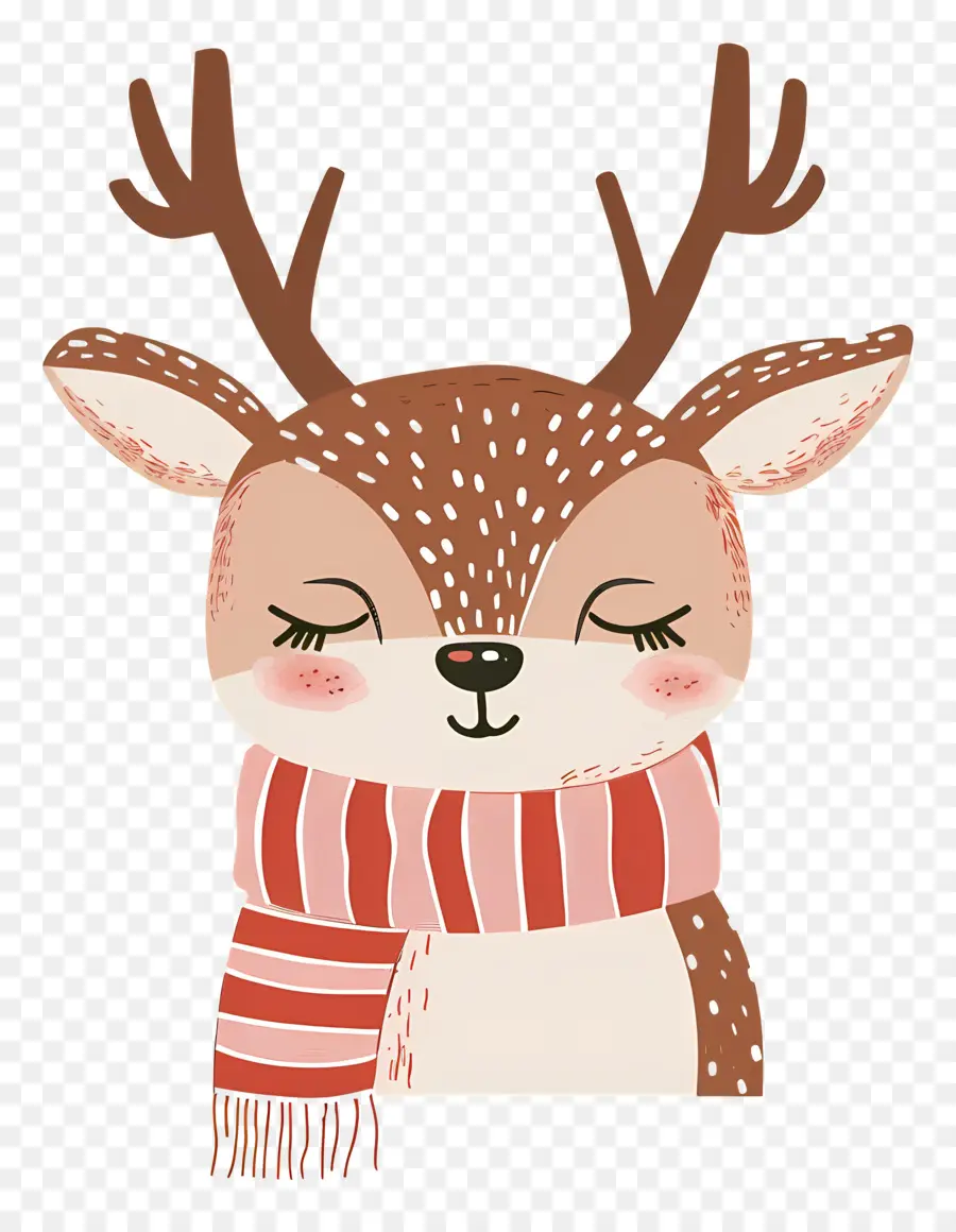 Rusa Natal，Rusa Lucu Dengan Syal PNG