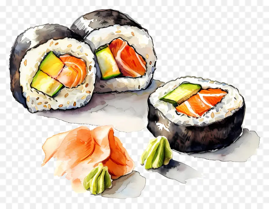 Sushi Gulung，Potongan Sushi PNG