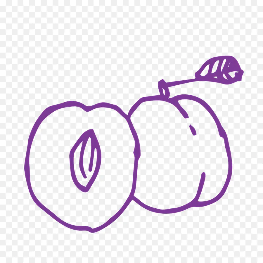 Sketsa Makanan，Gambar Plum Ungu PNG