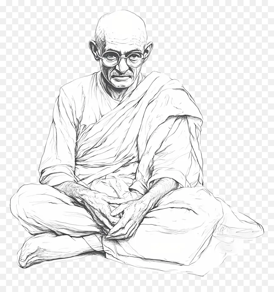 Gandhi，Ilustrasi Seseorang PNG