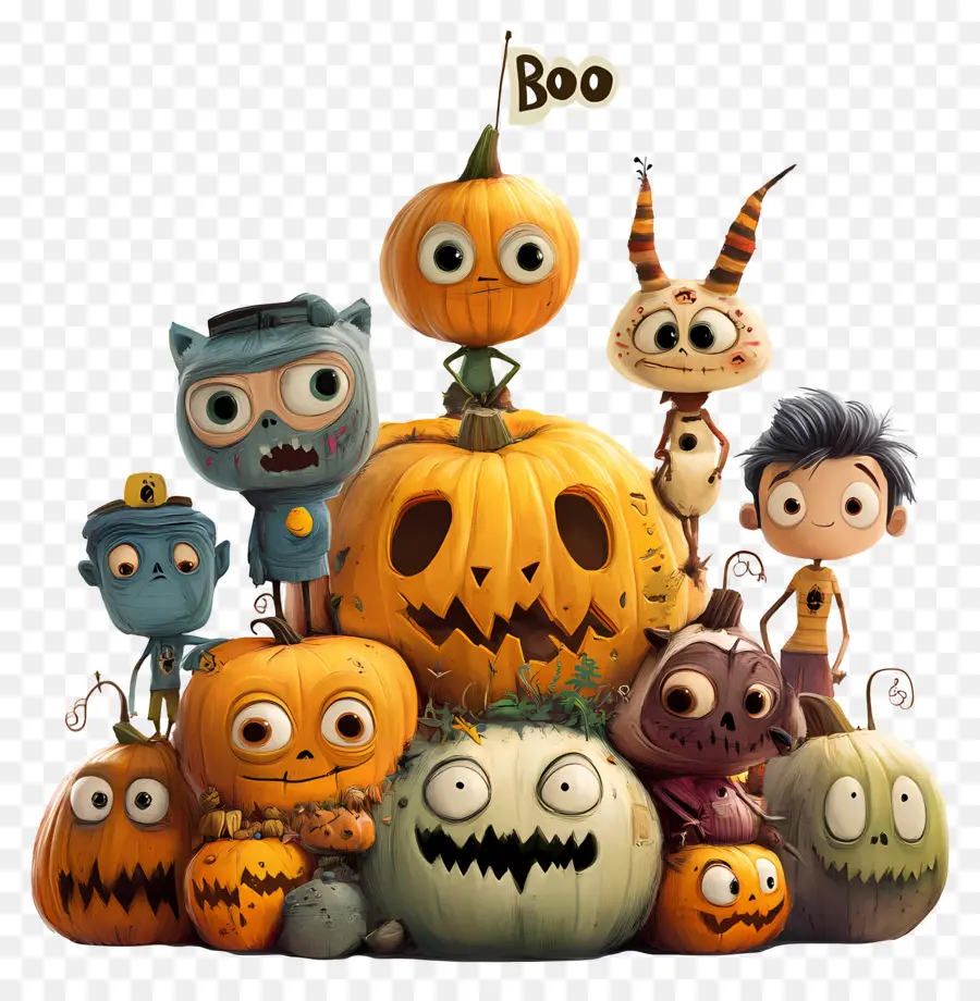 Kru Boo，Labu Halloween PNG