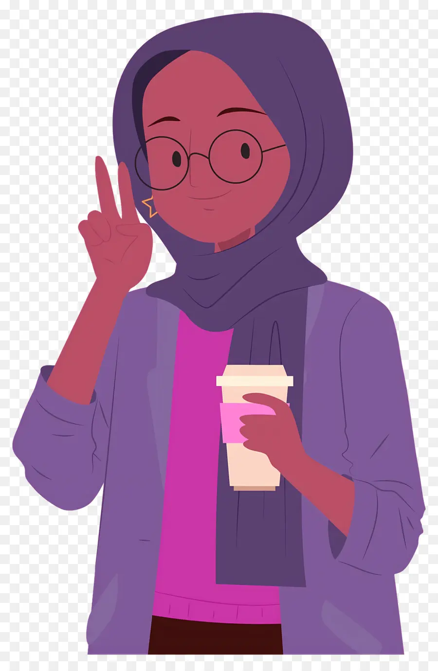 Minum Kopi，Wanita Berhijab Dan Kopi PNG