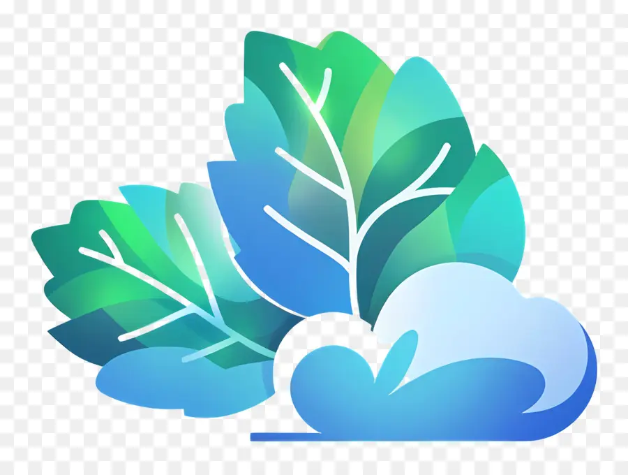 Logo Awan，Daun Dengan Awan PNG