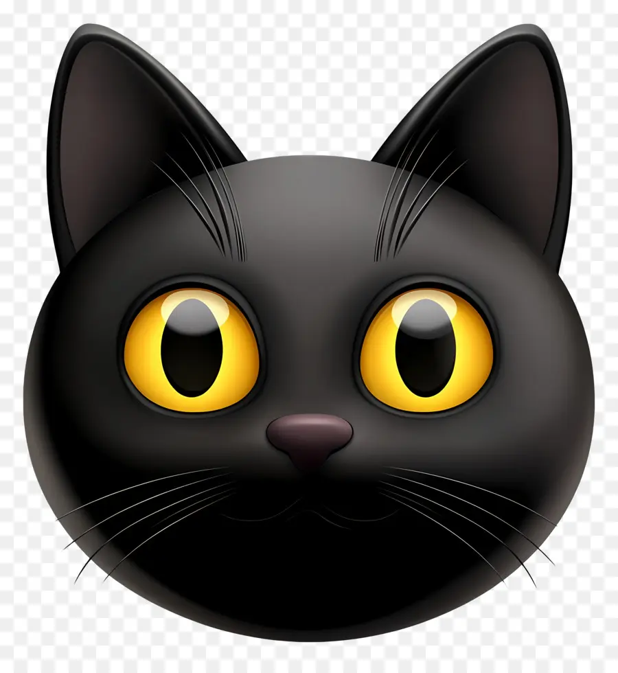 Emoji Hallowen，Kucing Hitam PNG