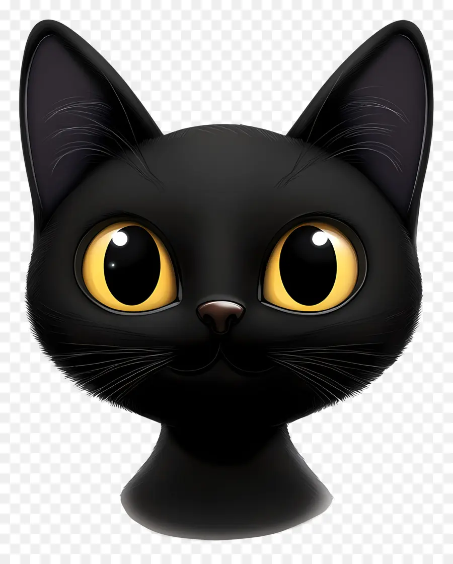 Emoji Hallowen，Kucing Hitam PNG