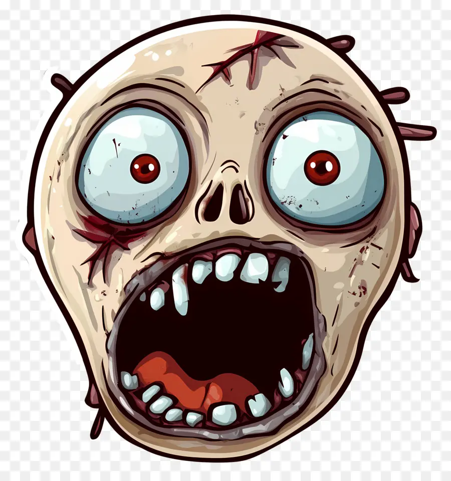 Emoji Hallowen，Wajah Zombi PNG