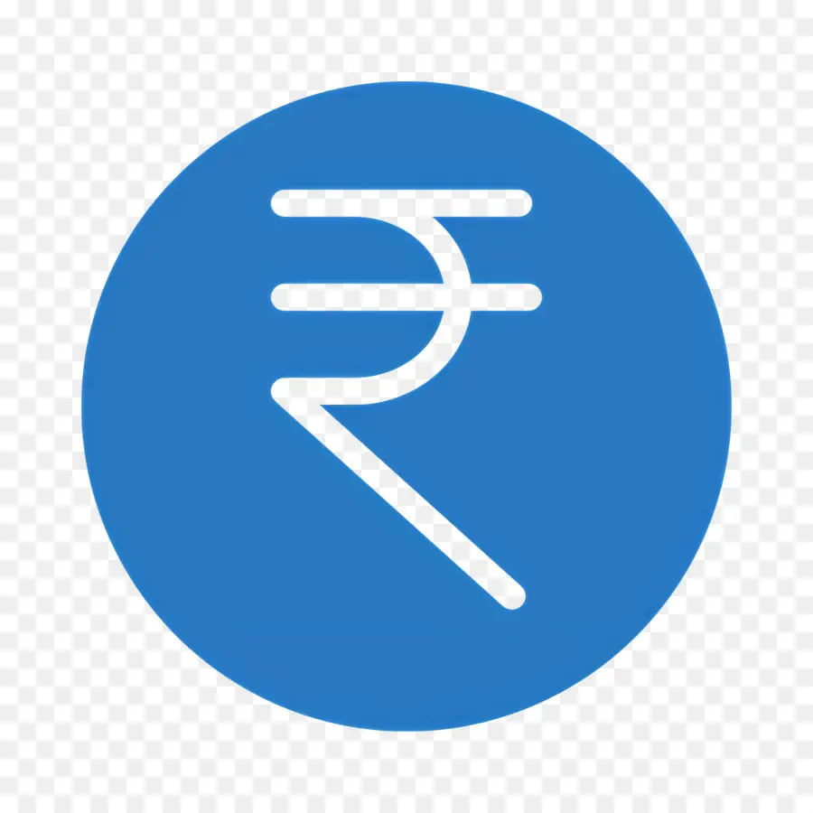 Rupee India，Simbol Rupee Dalam Lingkaran Biru PNG