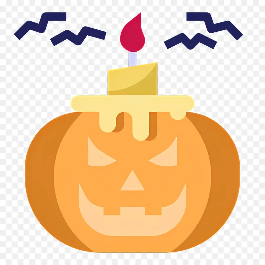 Labu Halloween Yang Menakutkan，Labu Dengan Lilin PNG