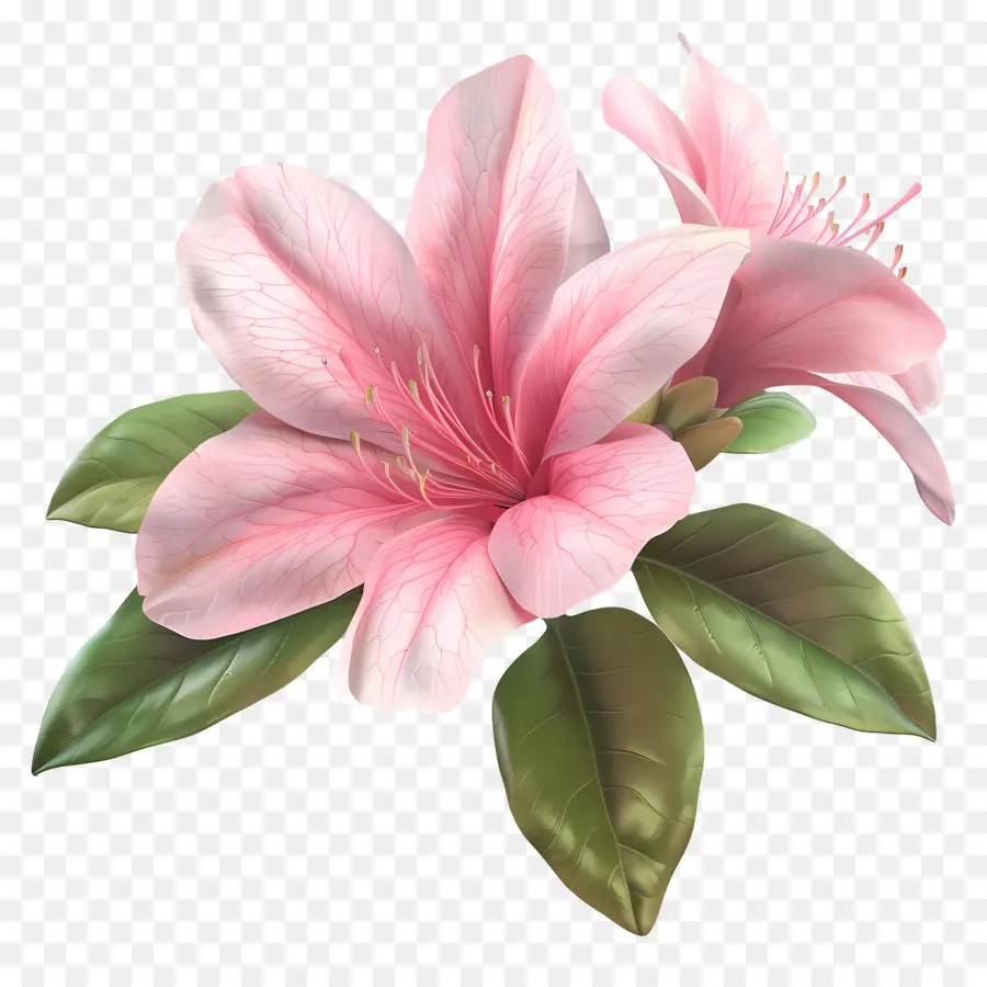 Bunga Azalea 3d，Bunga Merah Muda PNG