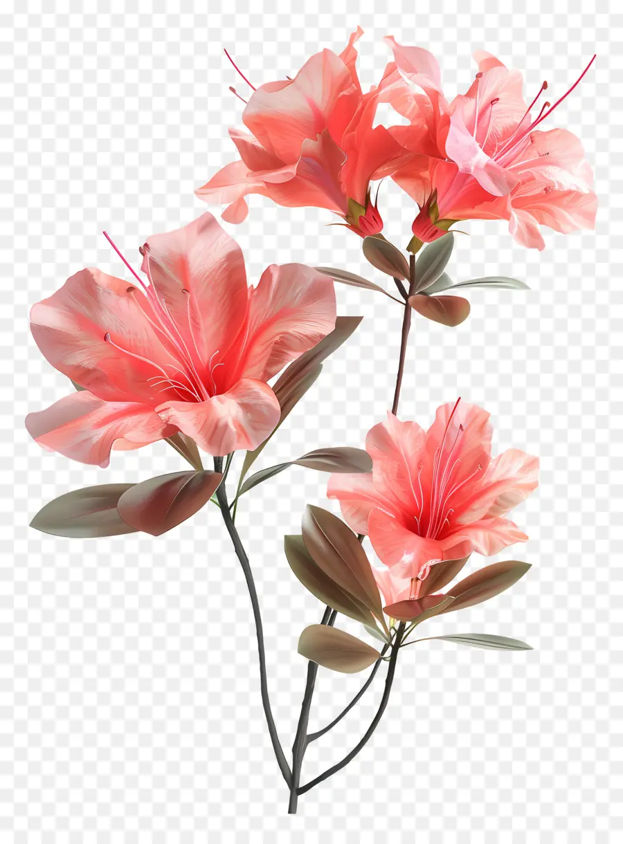 Bunga Azalea 3d，Bunga Azalea Merah Muda PNG