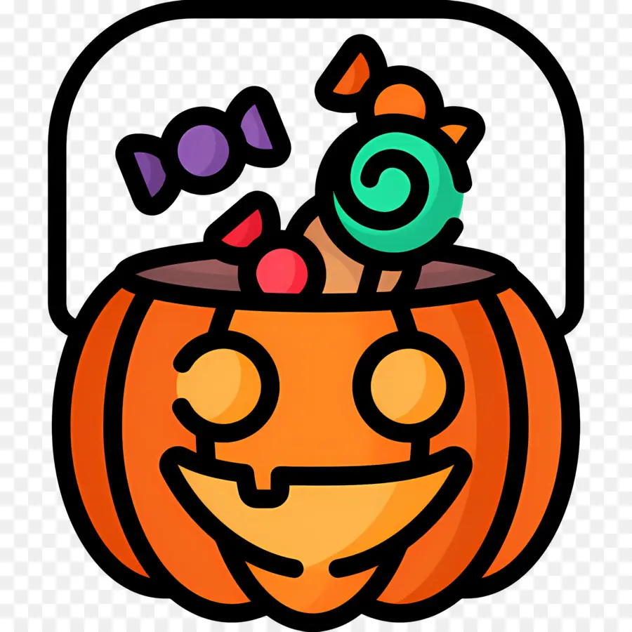 Labu Halloween，Labu Dengan Permen PNG