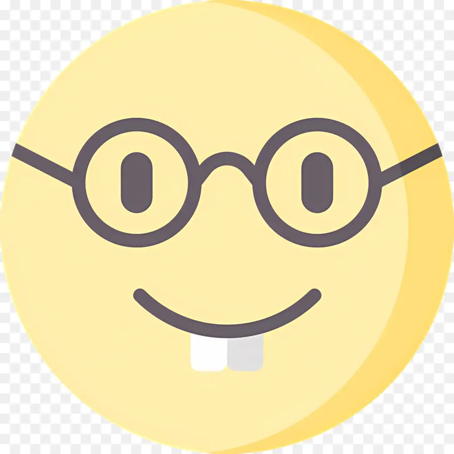 Emoji Kutu Buku，Emoji Kuning Dengan Kacamata PNG