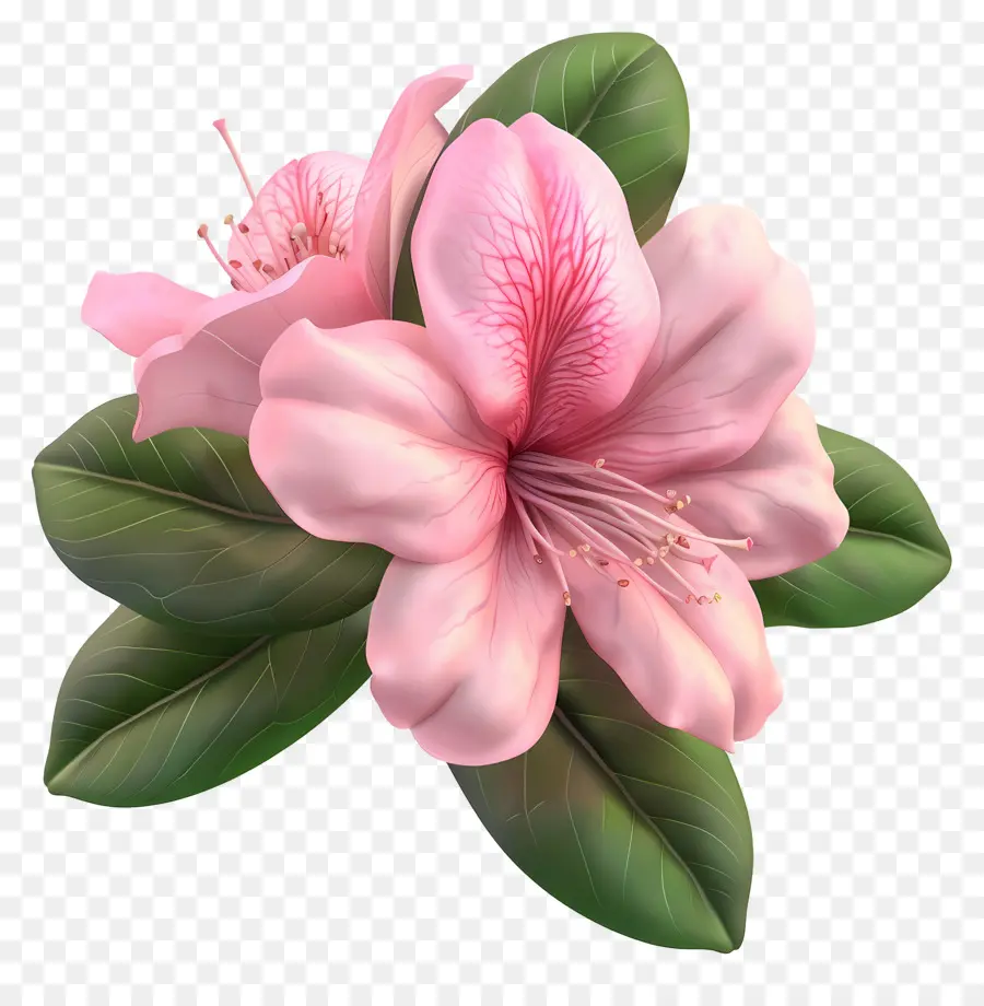 Bunga Azalea 3d，Bunga Merah Muda PNG