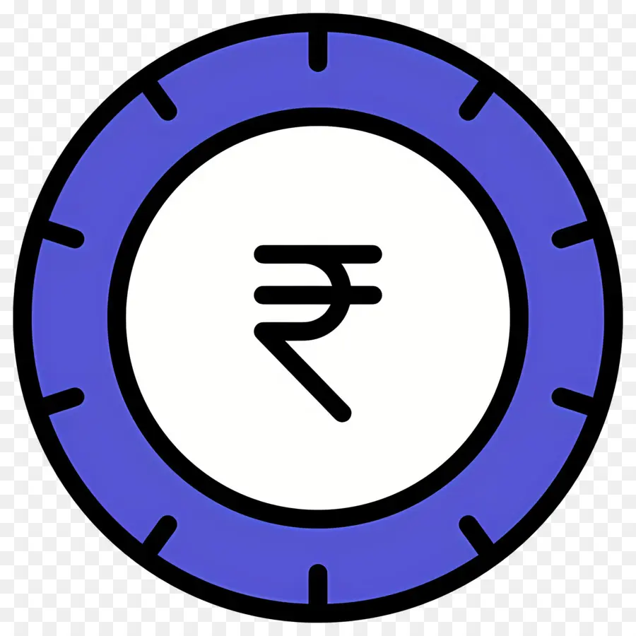 Rupee India，Simbol Rupee Dalam Lingkaran Biru PNG