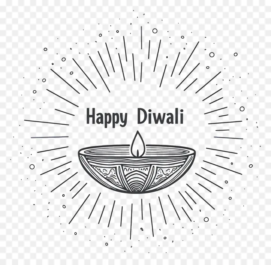 Selamat Diwali，Sketsa Lampu Diwali PNG