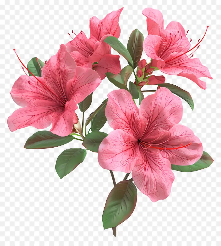 Bunga Azalea 3d，Bunga Merah Muda PNG