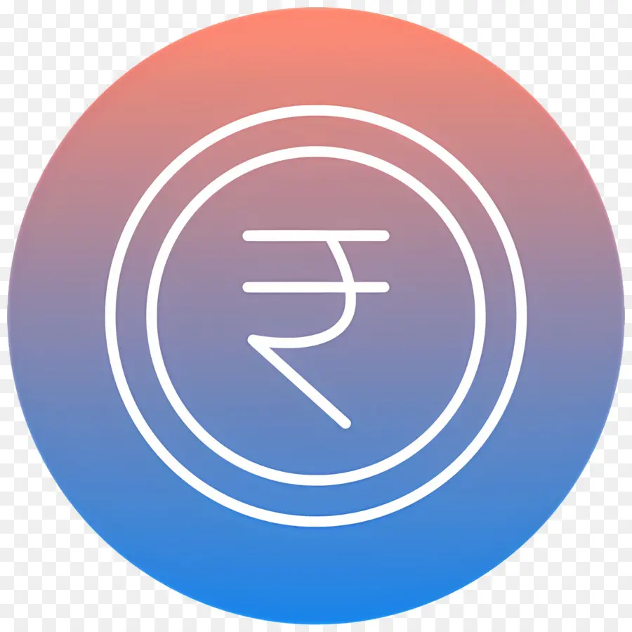 Rupee India，Simbol Rupee Dalam Lingkaran Gradien PNG