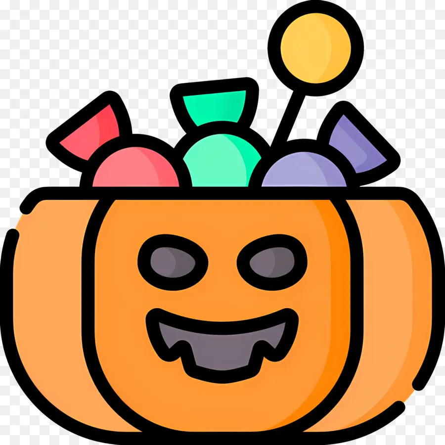 Labu Halloween，Labu Dengan Permen PNG