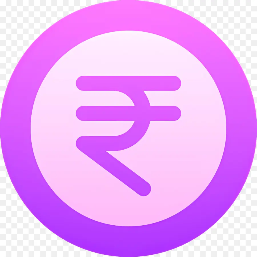 Rupee India，Simbol Rupee Dalam Lingkaran Merah Muda PNG