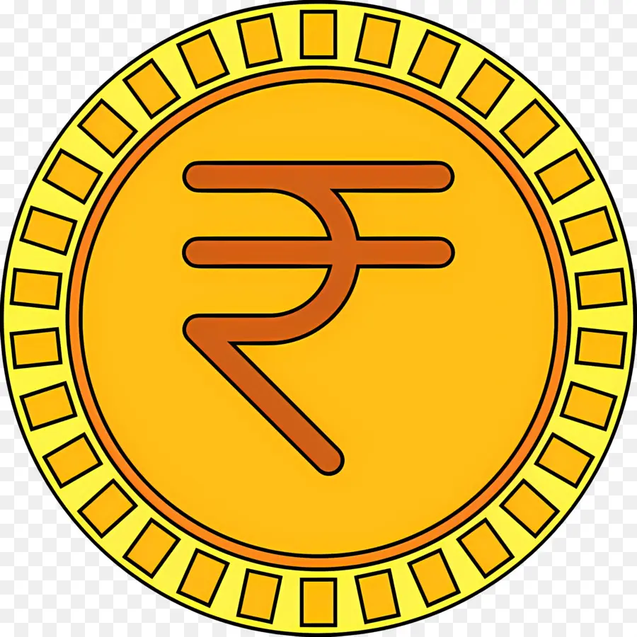 Rupee India，Koin Kuning PNG