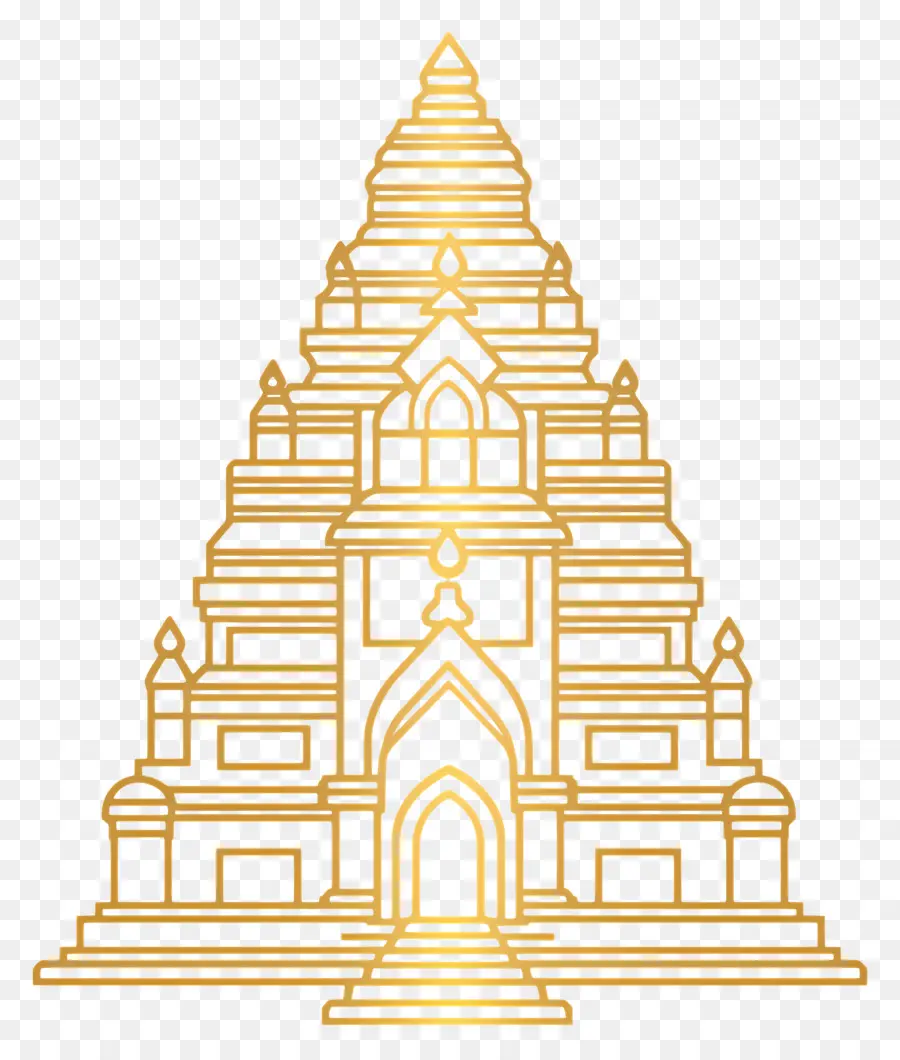 Emas Kuil Hindu，Ilustrasi Kuil PNG