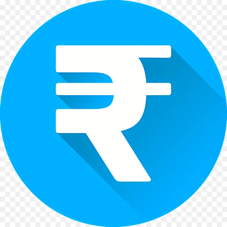 Rupee India，Simbol Mata Uang Biru PNG