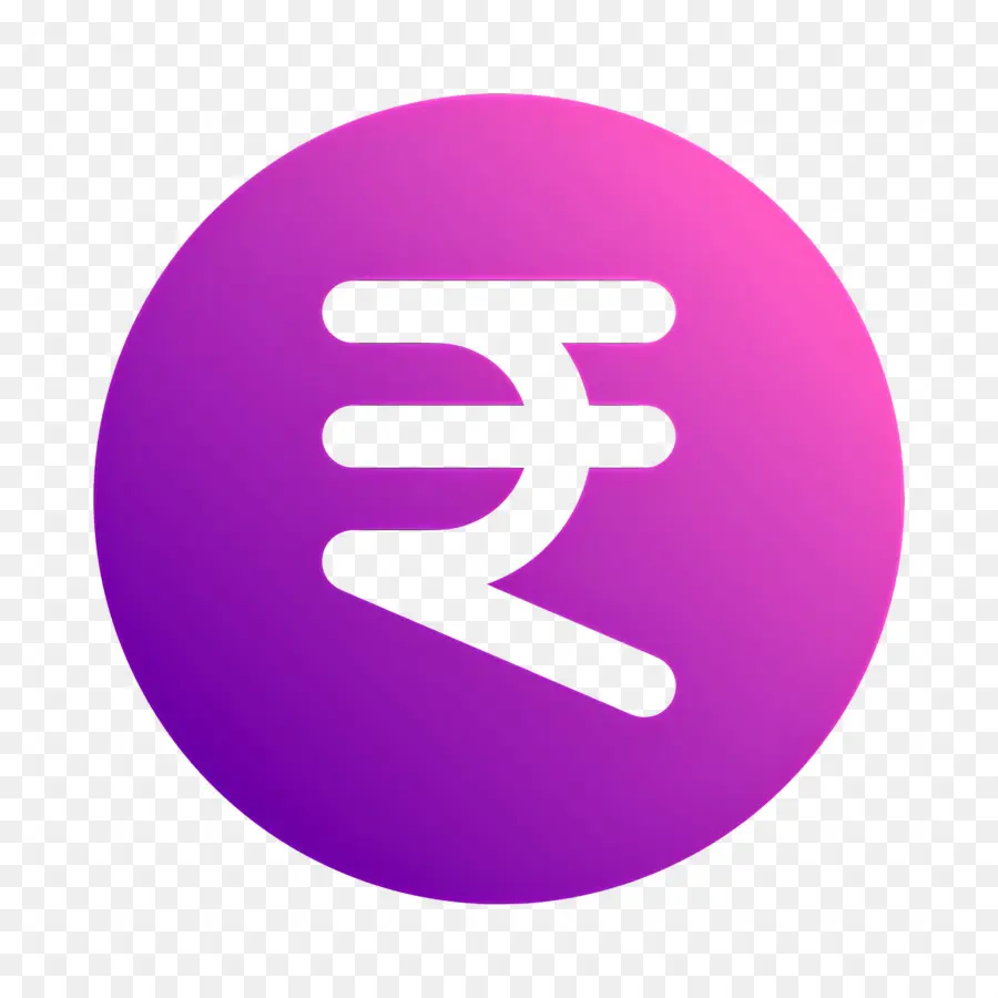 Rupee India，Simbol Rupee Dalam Lingkaran Ungu PNG