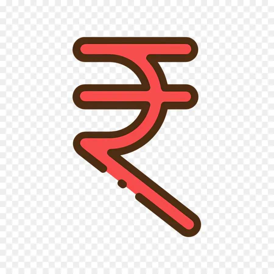 Rupee India，Simbol Mata Uang Merah PNG