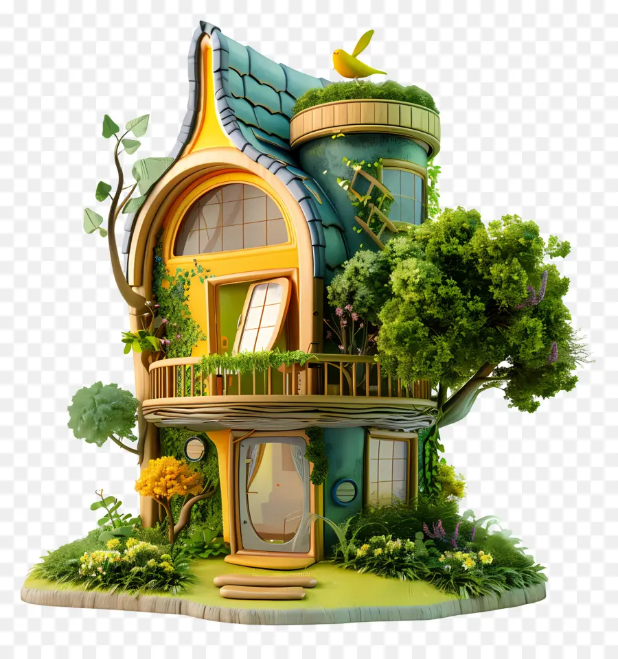 Rumah 3d，Rumah Doodle Yang Lucu PNG