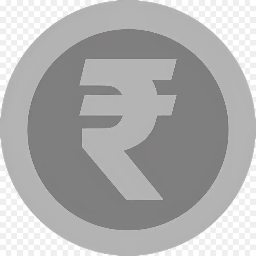 Rupee India，Simbol Rupee Dalam Lingkaran Abu Abu PNG