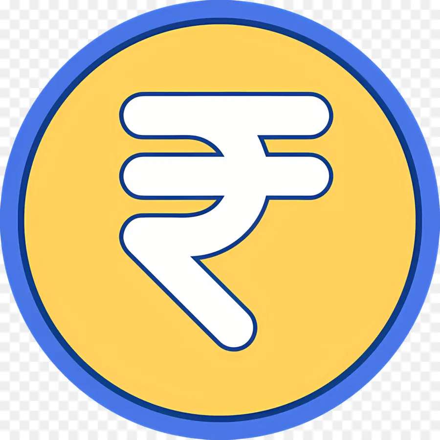 Rupee India，Simbol Rupee Dalam Lingkaran Kuning PNG