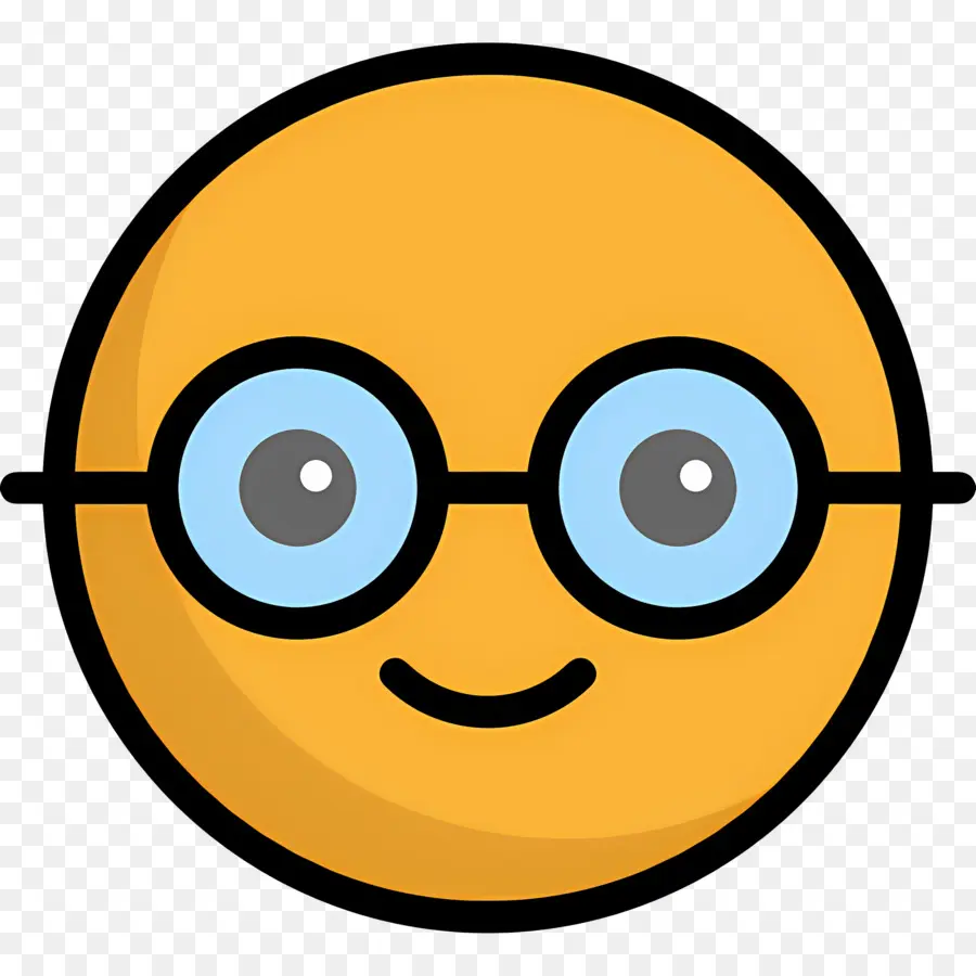 Emoji Kutu Buku，Emoji Kuning Dengan Kacamata PNG