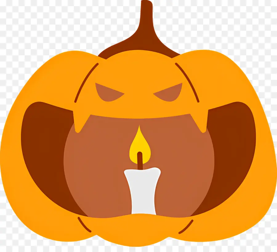 Labu Halloween Yang Lucu，Labu Dengan Lilin PNG