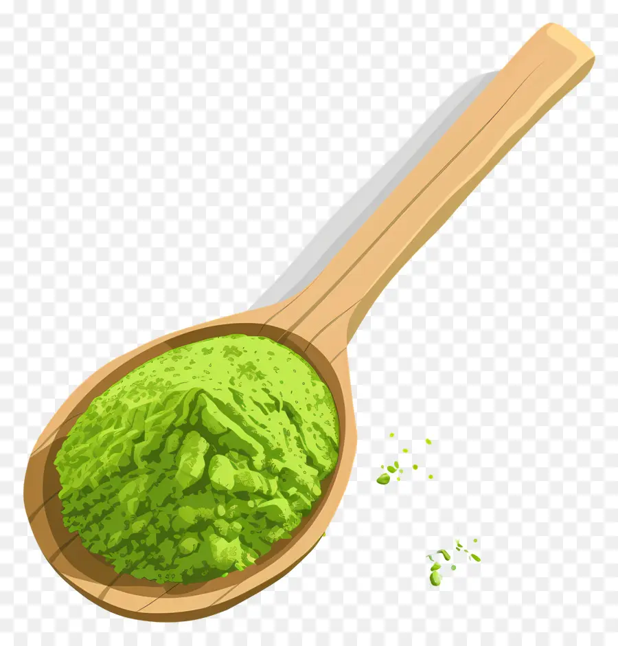 Bubuk Matcha，Sendok Bubuk Hijau PNG