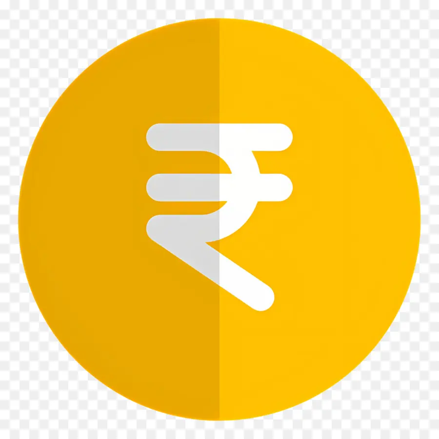 Rupee India，Simbol Mata Uang Kuning PNG