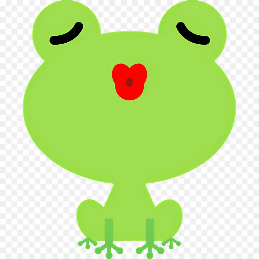 Cium Emoji，Katak Hijau PNG