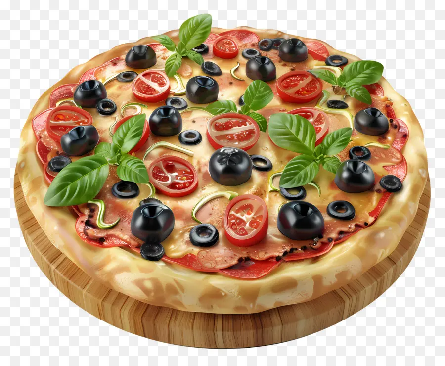 Pizza 3d，Pizza Dengan Zaitun PNG